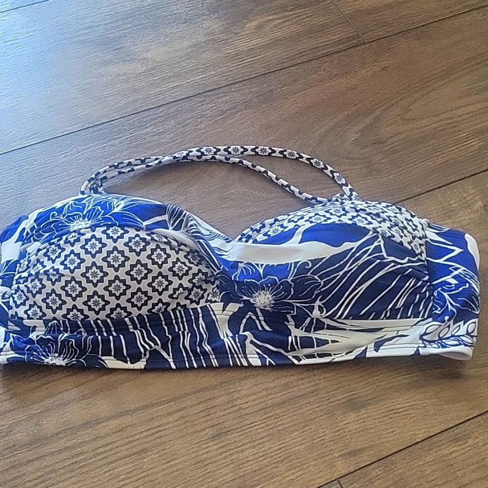 Liz Claiborne Bandeau Style bikini top With Detachable Neck Strap, Size 10 - Picture 2 of 5